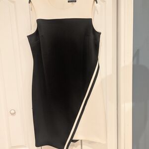 Tommy Hilfiger Black and Cream Asymmetrical Dress